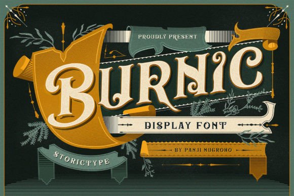 Burnic Typeface: Vintage Display Font for Handmade Branding